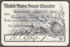 US Senate Chamber Gallery Pass 9/14 1943 H C Lodge Jr facsimile signed