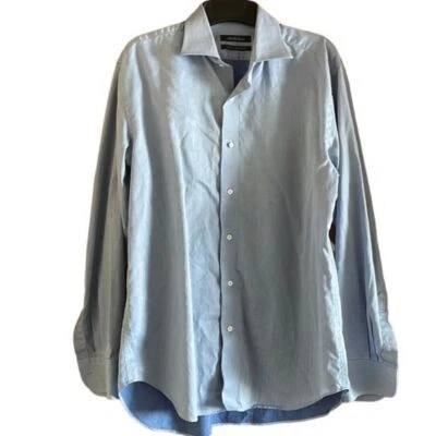 Camisa de vestir azul de algodón Saks Fifth Avenue para hombre talla 16,5 34/35 Foto 1 de 4