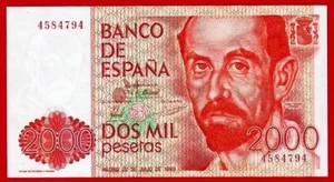 2000 Pesetas, 1980 ''J. Ramon Jimenez'' Sin serie, SC - Bild 1 von 2