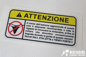 EIN Aufkleber ACHTUNG warning - Höschen Salz und schweig AUTO Tuning sexy - Bild 1 von 1