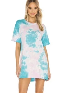 Michael Lauren Dress T-Shirt Oversized Tie Dye Short Sleeve Mini Burman Size XS - Picture 1 of 8