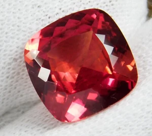 ¡Color puesta de sol!! Zafiro natural Padparadscha 15,60 quilates piedra preciosa "certificada" - Imagen 1 de 7