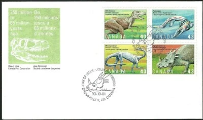 🍁Canada  #498a Block C   "PREHISTORIC LIFE"     Brand New 1993  First Day Cover - Image 1 of 2