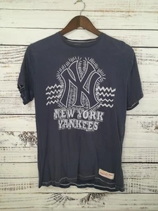 New York Yankees T Shirt Uomo S Blu Vestibilità Sartoriale Baseball MLB Mitchell & Ness - Foto 1 di 10