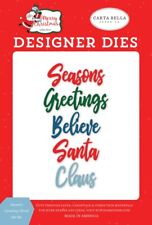 Crafts CB Designer Die Set Seasons Greetings Believe Santa Claus Christmas Words