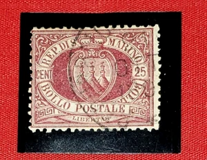 {SAN MARINO-BOLLO POSTALE/SCOTT #13/ USATO/ VF/ CV $90,00/epictronic/JC} - Foto 1 di 2