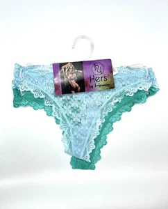 Hers by Herman Womens Thong Panties Set of 2 NWT Light Blue & Turquoise Size M - Imagen 1 de 3