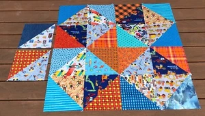 Quilt Tops und Blöcke Bau Bagger Muldenkipper Affen 40x40 - Bild 1 von 8
