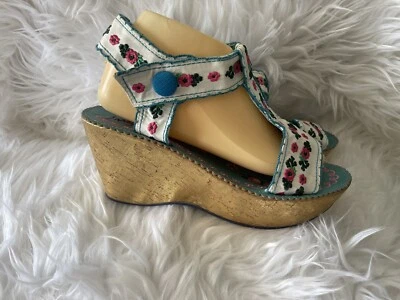 ELECCIÓN IRREGULAR una vez en una LUNA AZUL Floral Slingbacks Plataforma Tacones Altos ❤️tb  Foto 1 de 4
