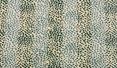 COWTAN & TOUT MALABAR BLUE ANIMAL STRIPE VELVET EXCLUSIVE FABRIC REMNANTS - Image 1 of 2