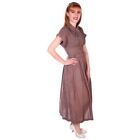 Vintage Taupe/Blue Changeable Cotton Day Dress 1940s Campus Star 34-27-Free