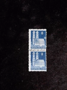 GERMANY post WWII Deutsche Post Bauten pair with visible plate error upper stamp - Picture 1 of 2