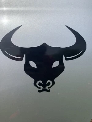 Calcomanía cabeza toro vinilo negro Foto 1 de 4