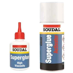 Superpegamento de alta viscosidad Soudal 50 g con activador de aerosol 200 ml - Imagen 1 de 1