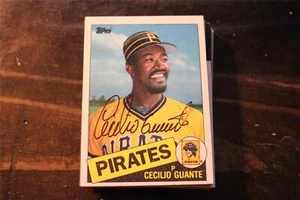 TARJETA AUTOGRAFIADA CECILIO GUANTE 1985 TOPPS HARD PIRATAS DE PITTSBURGH - Imagen 1 de 1