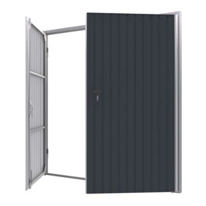 Anthrazit Doppelflügel Tor auf Maß Garagentor mit Isoliert nach außen öffnend - Bild 1 von 6