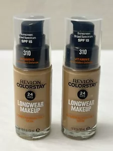 New Revlon ColorStay Makeup Combination/Oily Skin #310 Warm Golden 2-PACK - Picture 1 of 4