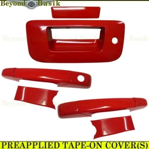 2007-2013 GMC Sierra 2 Door Handles+Bowls+Tailgate COVER w/KH WA9260 VICTORY RED - Picture 1 of 7