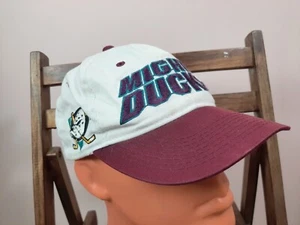 RARE Anaheim Mighty Ducks Sports Specialties White Cap One Size THE TWILL NHL - Picture 1 of 16