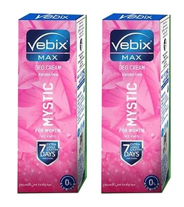 2 X Vebix Max Mystic Deodorant Cream 7 Days Extra long Lasting for Women 25ml - Picture 1 of 3