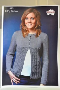 Heirloom Edge to Edge Cardigan 8 ply Cotton - Leaflet 475 - Picture 1 of 1