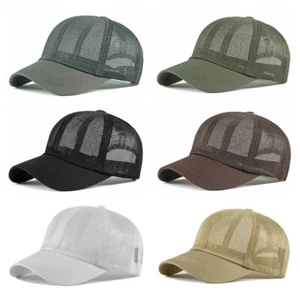 Cappello camionista berretto baseball unisex estivo traspirante maglia intera per sport all'aria aperta - Foto 1 di 19