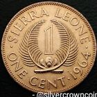 Sierra Leone 1 Cent 1964. KM#17. One Penny coin. One Year Issue only Palm Sprigs