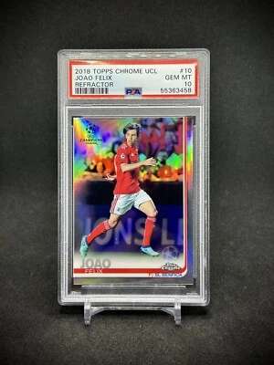 Joao Felix 2018 Topps Chrome UEFA Rookie Refractor  PSA 10 Benfica - Image 1 of 2