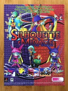 Silhouette Mirage PS1 Playstation 1 2000 Vintage Stampa Pubblicità/Poster RPG Art RARO - Foto 1 di 3