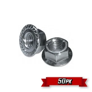Hex Flange Nut, Serrated, 5/16"-18 Thread, Zinc {50pk} - Picture 1 of 3