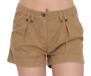 PLEIN SUD JEANIUS Shorts Brown Mid Waist 100% Cotton Mini IT38/US4/XS RRP $200 - Picture 1 of 7