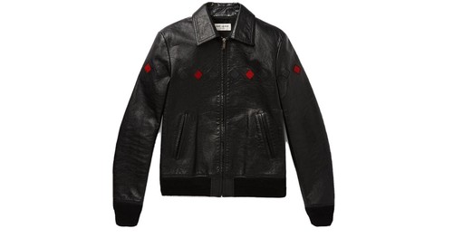 SAINT LAURENT (YSL) Giacca nera in pelle di vitello Saint Laurent grani interi taglia 48