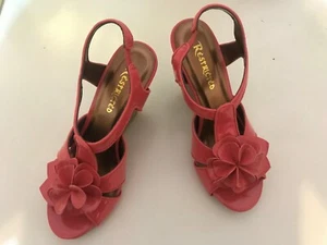 Restricted Women's Big Apple Pink Patent Leather Wedge Sandal Size 6M US - Picture 1 of 5