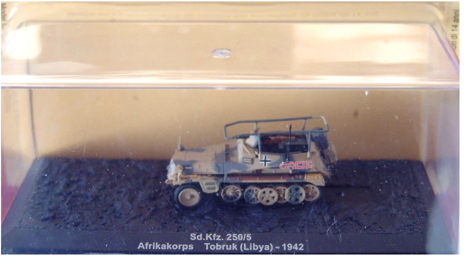  TANK CARRO ARMATO SD.KFZ. 250/5 AFRIKAKORPS TOBRUK LIBYA 1942 n.O -1:72 - Immagine 1 di 1