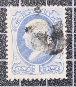 Scott 134 - 1 Cent Franklin - Used - Nice Stamp - Grilled Issue - SCV - $210.00 - Picture 1 of 2