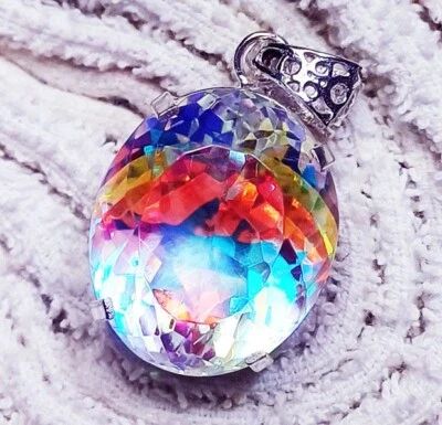 Mystic Quartz Multi-Color GS Solid Silver 88.15 Ct Certified Pendant Loose Gems - Image 1 of 4