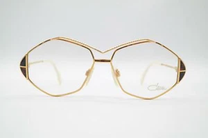 Vintage Cazal 233 Gold Schwarz Rot Eckig Brille Brillengestell eyeglasses NOS - Picture 1 of 6