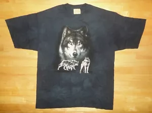 Adult Large Vintage 2006 The Mountain Wolves Wolf Pack Blue Tie Dye Shirt *NEW* - Afbeelding 1 van 6