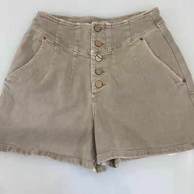 Dear John Women's  High Waist Button Front Casual Tan Shorts Size 27 Boho - Image 1 of 4