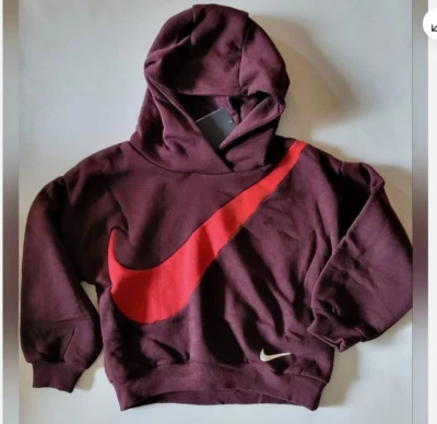 Sudadera con capucha polar Nike para niños logotipo Futura talla 5 6 7 rojo azul marino verde Foto 1 de 4