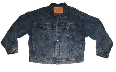 Chaqueta de Camionero Jean Vaquera Azul Levis Años 80 De Colección #70598-4865 Talla XL Hecha en EE. UU. Foto 1 de 4