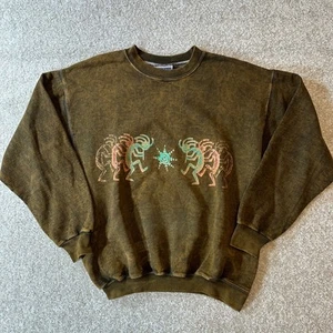 Rockwear vintage Hanes col rond âge de pierre marron taille medium made in USA - Photo 1/8