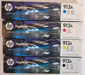 Cartouches d'encre HP 913A F6T77AE F6T78AE F6T79AE L0R95AE pour PageWide 352dw 377dw - Photo 1/2