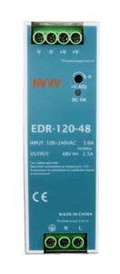 EDR-120-48 Single Output Industrial Power Supply 120W 48V 2.5A DIN Rail - Bild 1 von 5
