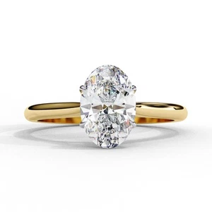 14k-10k Solid Gold Moissanit DVVS1 GRA Certified Engagement Ring 2.00Ct All Size - Picture 1 of 17