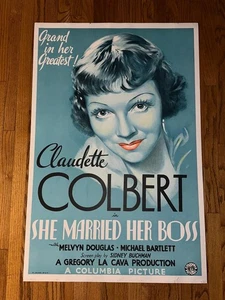 She Married Her Boss One Sheet Movie Poster Lithograph S2 Art Claudette Colbert - Picture 1 of 9
