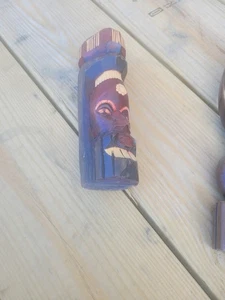 Jamaikanenkopf rot und schwarz bemalt Holzschnitzerei - Bild 1 von 1