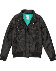DC Womens Hooded Padded Jacket UK 14 Medium Black Polyester AN01 - Picture 1 of 3