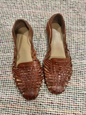 Кожаная корзина Karen Scott тканая кожа стиль Huarache туфли без шнурков размер 9 - Изображение 1 из 4