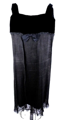 Vestido de Coquetel Vintage Anos 60 Eloise Curtis Veludo Organdy Pregas de Cristal P - Imagem 1 de 4